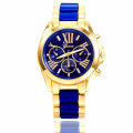 fashion geneva luxury gold plated watch stainless steel case back women ladies quartz wrist watch